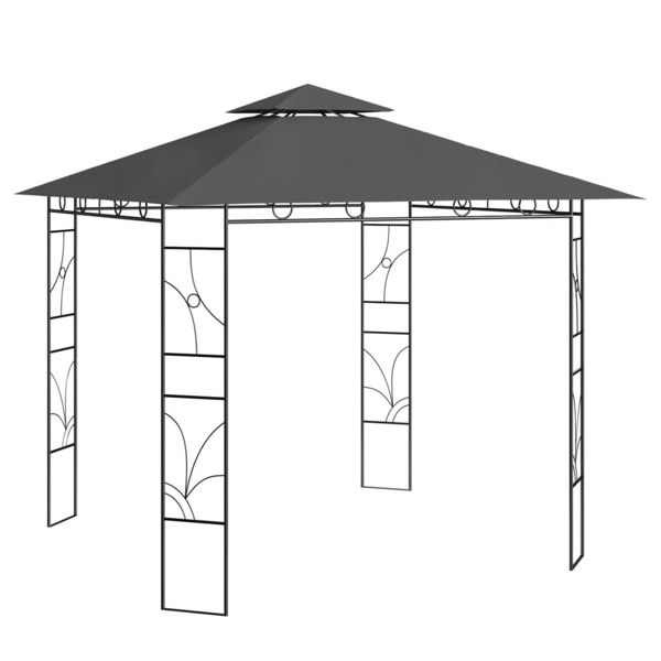vidaXL Paviljong 3x3x2,7 m antracit 160 g/m² Antracit