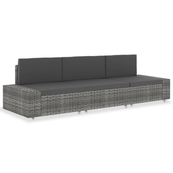 vidaXL Modulsoffa 3-sits konstrotting grå grå