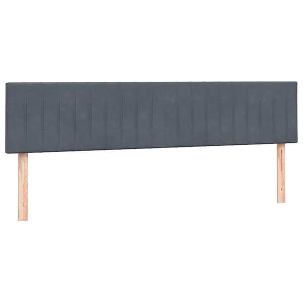 vidaXL Resårsäng med madrass mörkgrå 180x220 cm sammet Grå