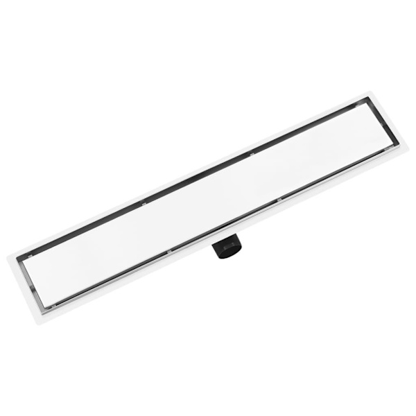 vidaXL Golvbrunn med 2-i-1 kakelinlägg 73x14 cm rostfritt stål