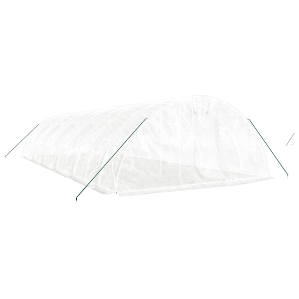 vidaXL Växthus med stålram vit 60 m² 12x5x2,3 m Vit