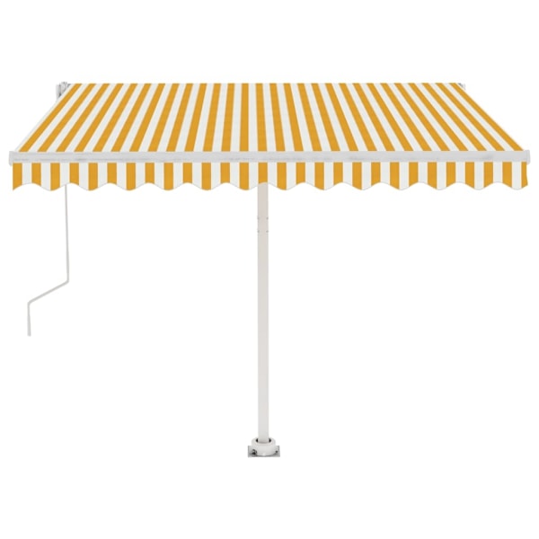 vidaXL Fristående markis automatisk 300x250 cm gul/vit Gul