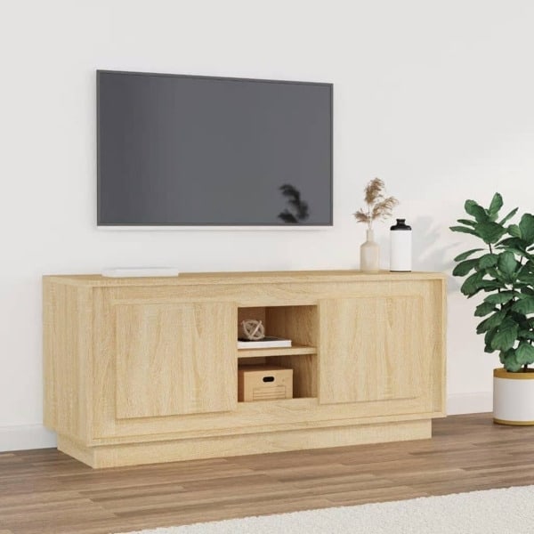 vidaXL Tv-bänk sonoma-ek 102x35x45 cm konstruerat trä Brun