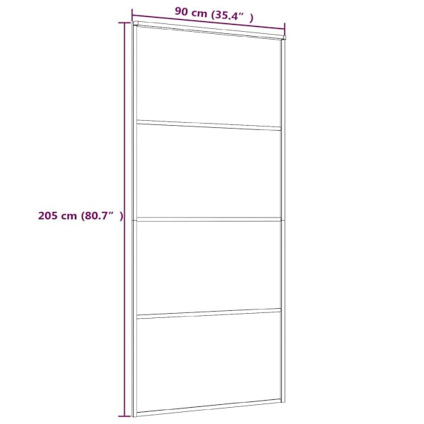 vidaXL Skjutdörr frostat ESG-glas och aluminium 90x205 cm vit Vit