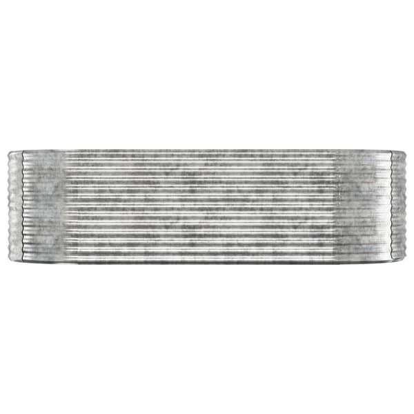 vidaXL Odlingslåda pulverlackerat stål 249x100x68 cm silver Silver