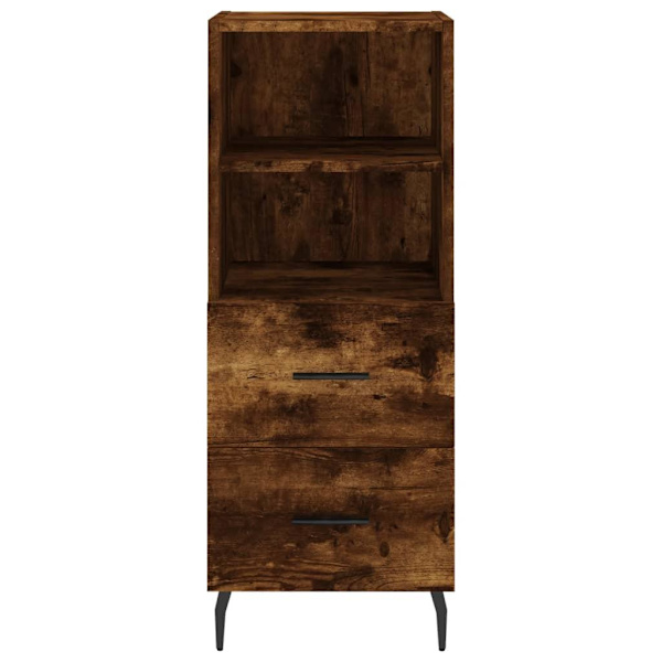 vidaXL Högskåp rökfärgad ek 34,5x34x180 cm konstruerat trä Brun