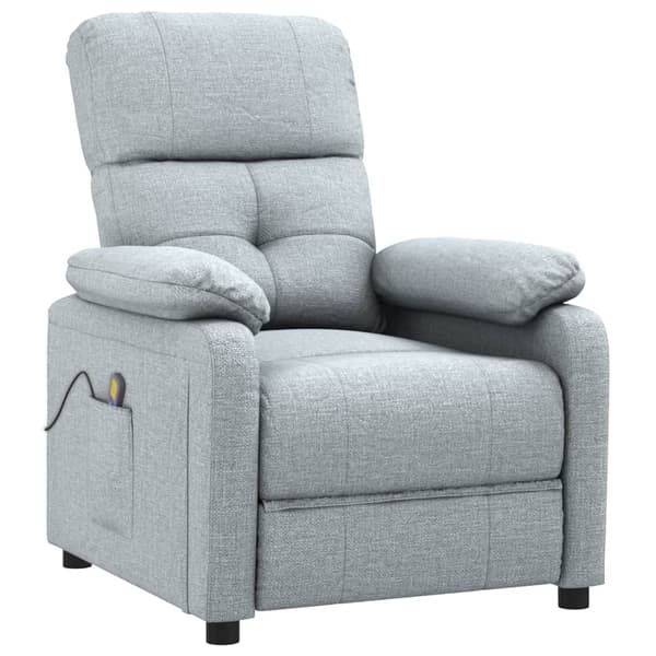 vidaXL Massagefåtölj ljusgrå tyg grå