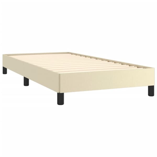 vidaXL Sängram gräddvit 90x190 cm konstläder Kräm