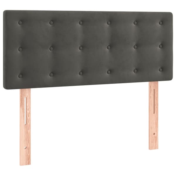 vidaXL Ramsäng med madrass mörkgrå 90x190 cm sammet Grå