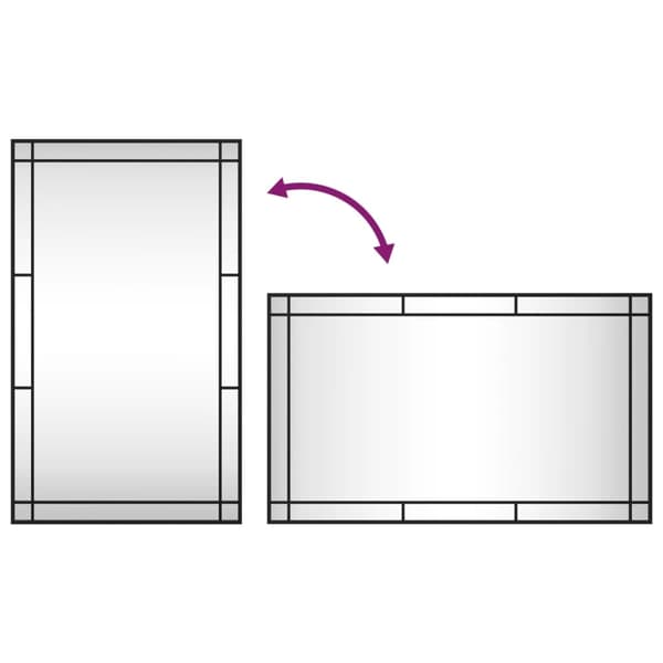 vidaXL Väggspegel svart 60x100 cm rektangulär järn art