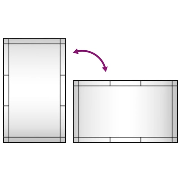 vidaXL Väggspegel svart 60x100 cm rektangulär järn Svart