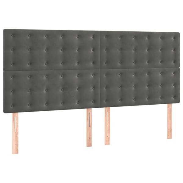 vidaXL Ramsäng med madrass mörkgrå 160x200 cm sammet Grå