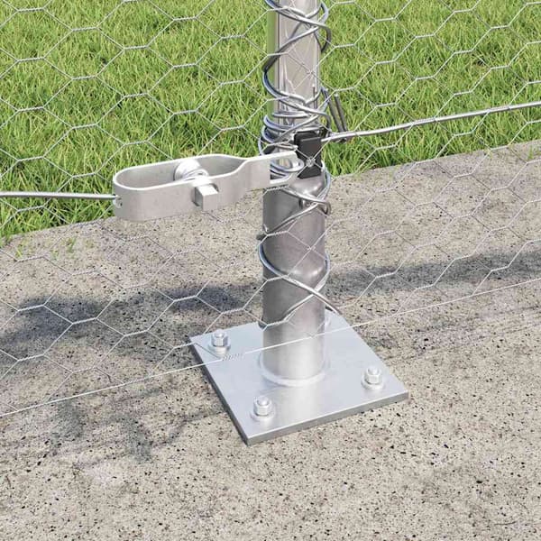 vidaXL Hexagonal stängsel med betongfundament 100 x 0,4 m Silver Mesh Silver