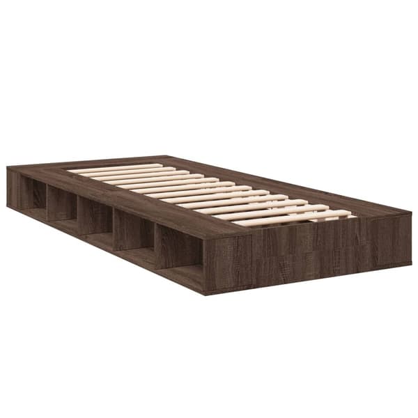 vidaXL Sängram brun ek 75x190 cm konstruerad trä Brun
