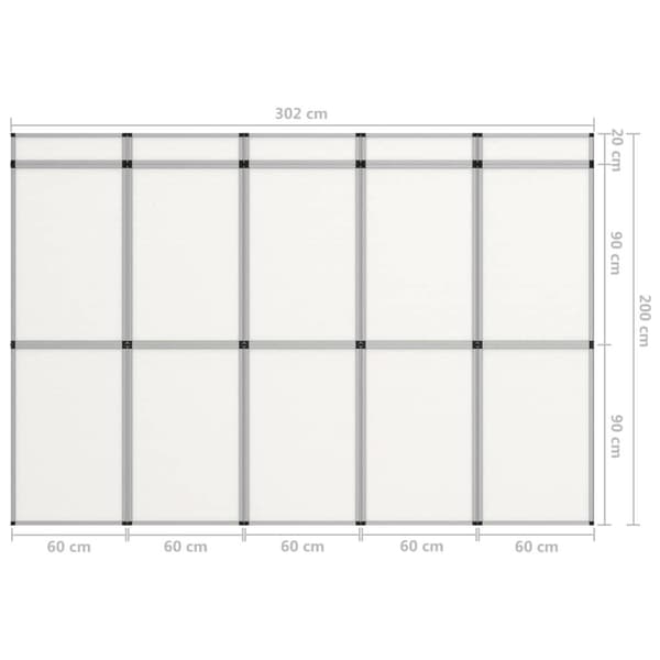 vidaXL Hopfällbar utställningsvägg 15 paneler 302x200 cm vit Vit