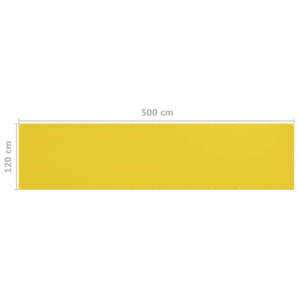 vidaXL Balkongskärm gul 120x500 cm HDPE Gul
