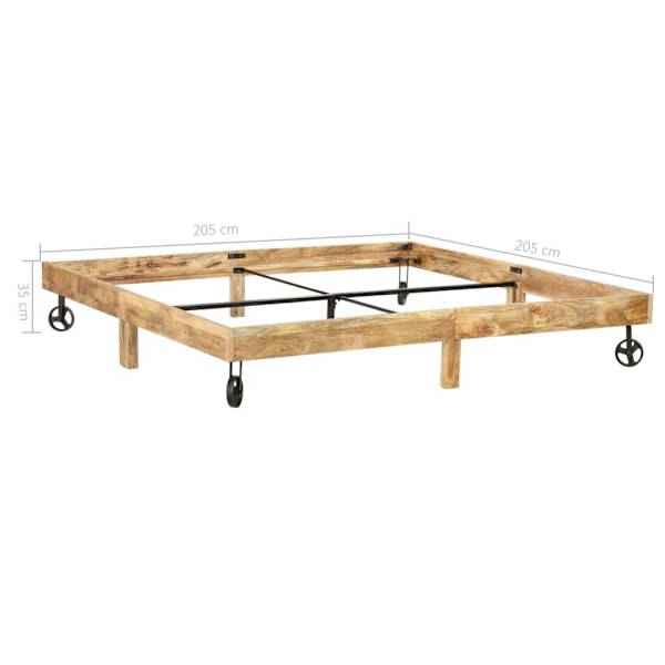 vidaXL Sängram massivt mangoträ 200x200 cm Brun