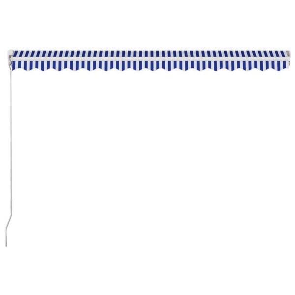vidaXL Markis manuellt infällbar 450x300 cm blå och vit Blå