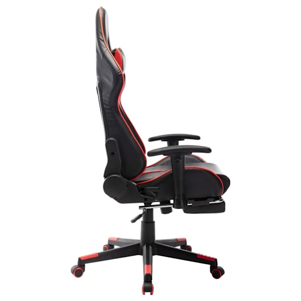 vidaXL Gamingstol med fotstöd svart och röd konstläder multifärg