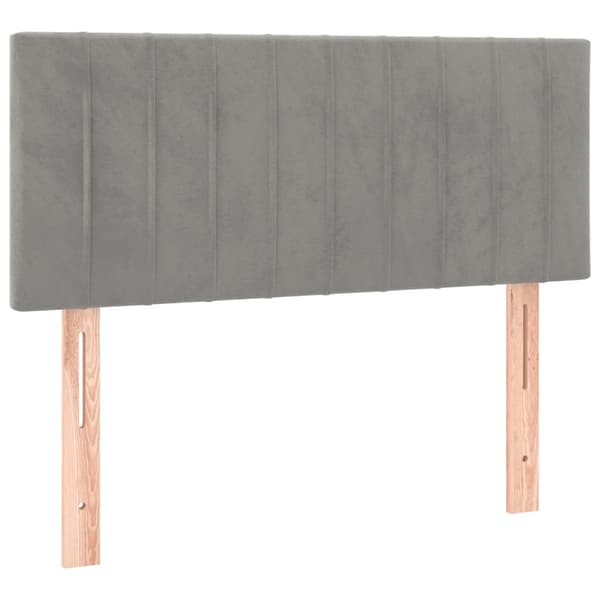 vidaXL Sänggavel ljusgrå 90x5x78/88 cm sammet Grå