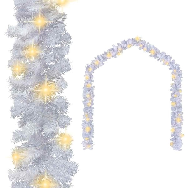 vidaXL Julgirlang med LED-lampor 10 m vit Vit