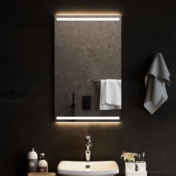 vidaXL Badrumsspegel LED 50x80 cm Transparent