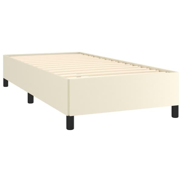 vidaXL Sängram gräddvit 90x190 cm konstläder Kräm