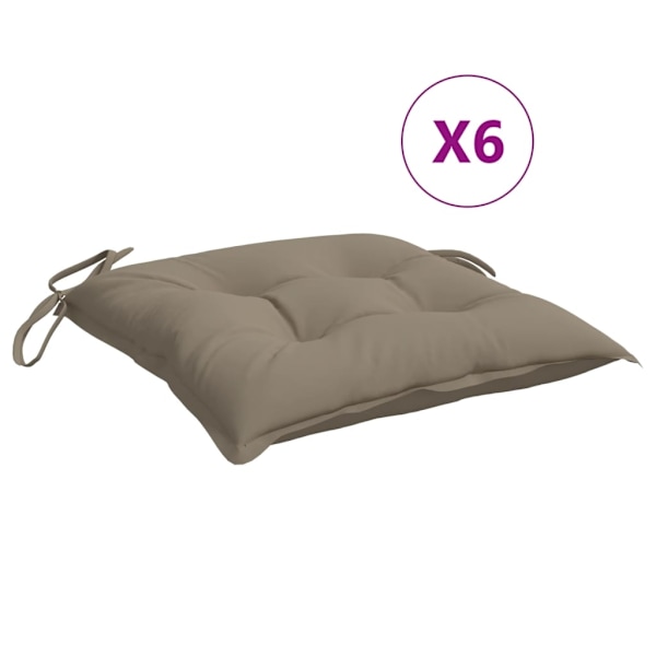 vidaXL Stolsdynor 6 st taupe 40x40x7 cm oxfordtyg Taupe