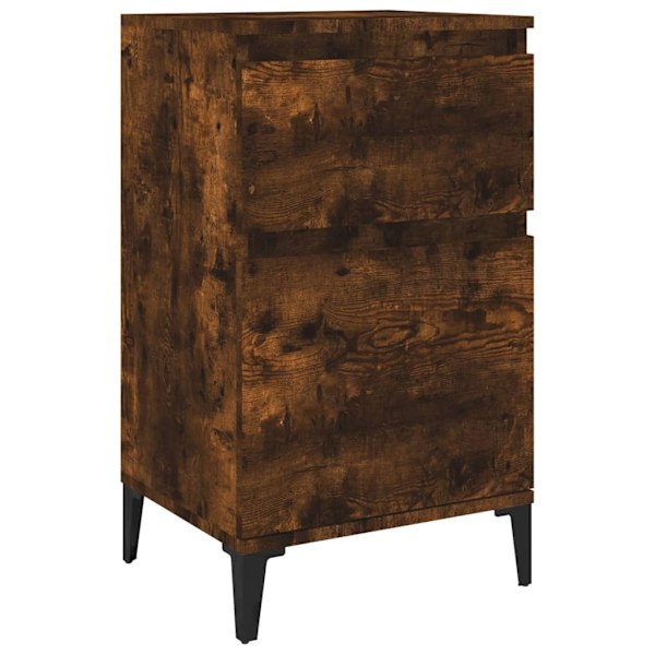 vidaXL Sängbord rökfärgad ek 40x35x70 cm Brun