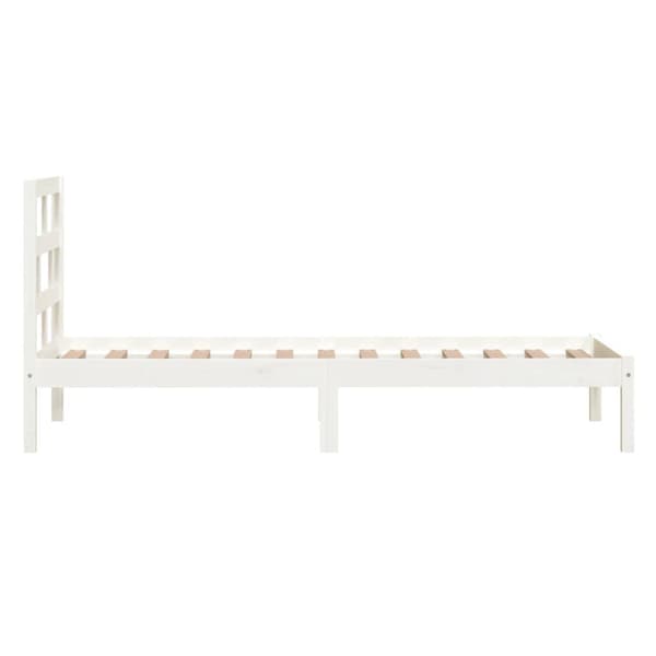 vidaXL Sängram massivt trä 75x190 cm vit Vit