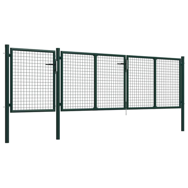 vidaXL Trädgårdsgrind stål 400x100 cm grön Grön