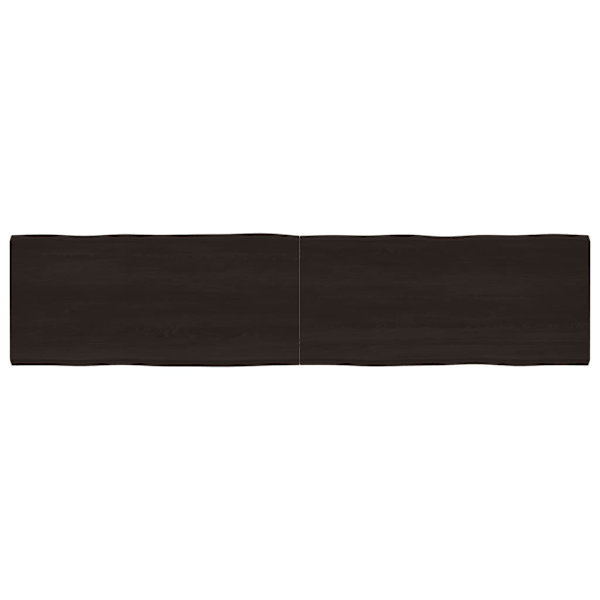 vidaXL Bordsskiva mörkbrun 220x50x(2-6) cm massivt trä levande kant Brun