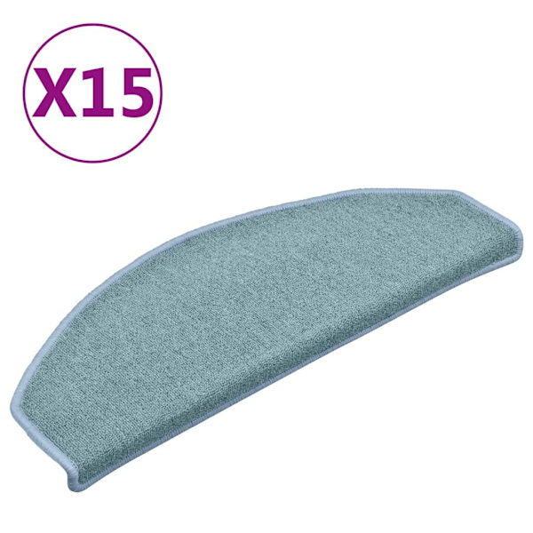 vidaXL Trappstegsmattor 15 st blå 65x24x4 cm Blå
