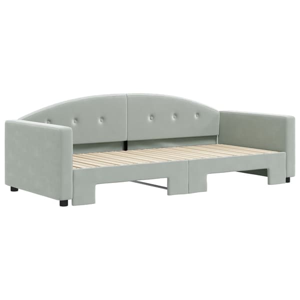 vidaXL Dagbädd utdragbar ljusgrå 90x200 cm sammet Grå