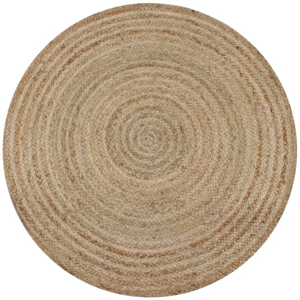 vidaXL Jutematta flätad rund 120 cm Beige