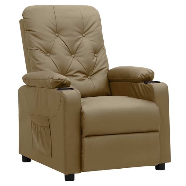 vidaXL Reclinerfåtölj cappuccino konstläder Brun
