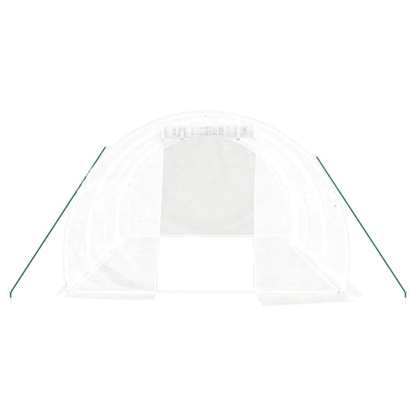 vidaXL Växthus med stålram vit 12 m² 4x3x2 m Vit