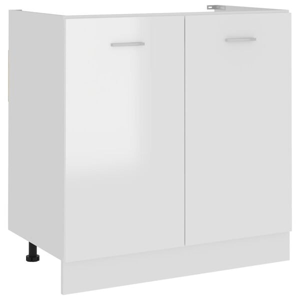 vidaXL Underskåp för diskho “Lyon” vit högglans 80x46x81,5 cm Vit