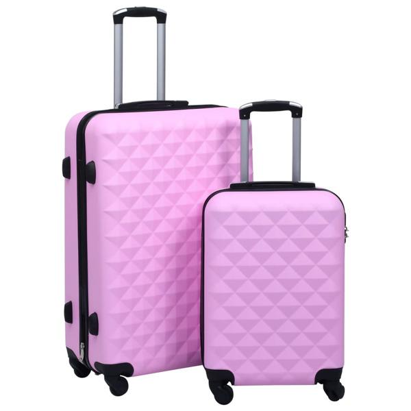 vidaXL Hårda resväskor 2 st rosa ABS Rosa