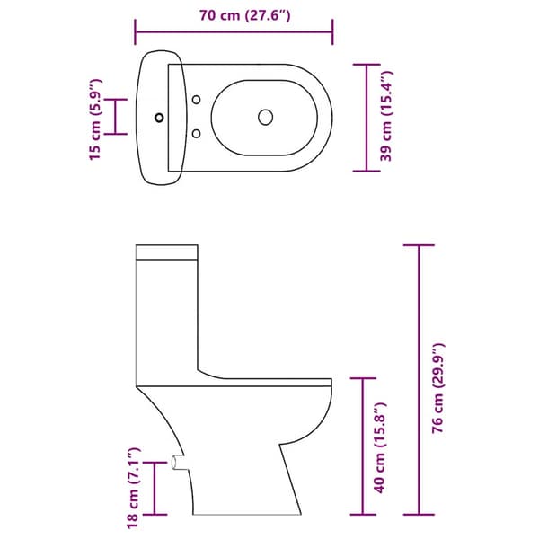 vidaXL Toalettstol komplett med cistern vit Vit