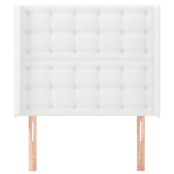 vidaXL Sänggavel med kanter vit 83x16x118/128 cm konstläder Vit