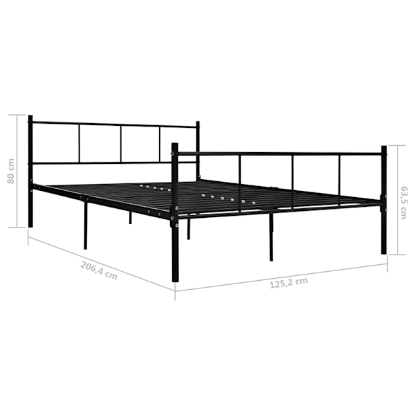 vidaXL Sängram svart metall 120x200 cm Svart