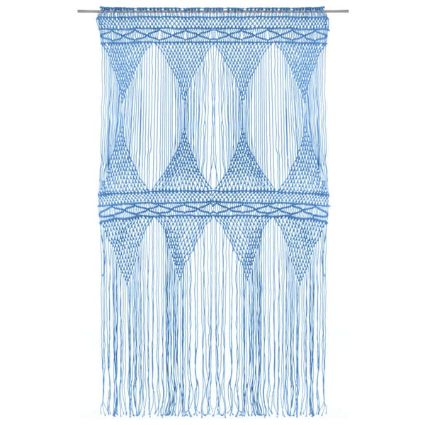vidaXL Gardin makramé blå 140x240 cm bomull Blå