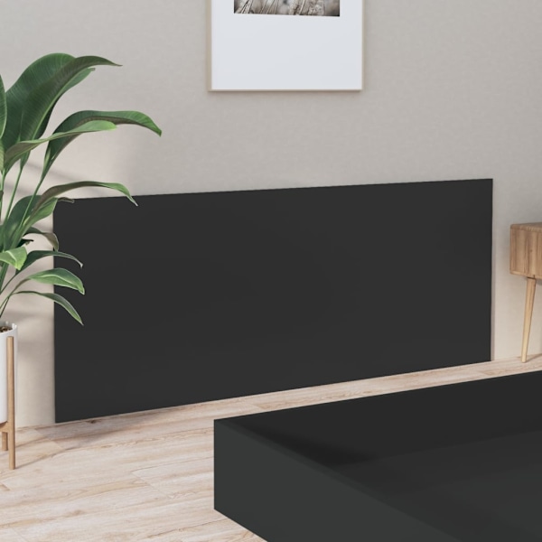 vidaXL Sänggavel svart 200x1,5x80 cm konstruerat trä Svart