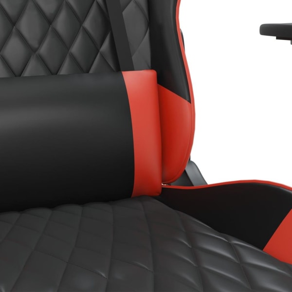 vidaXL Gamingstol med massage och fotstöd svart och röd konstläd Röd