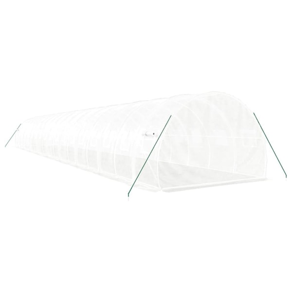 vidaXL Växthus med stålram vit 54 m² 18x3x2 m Vit