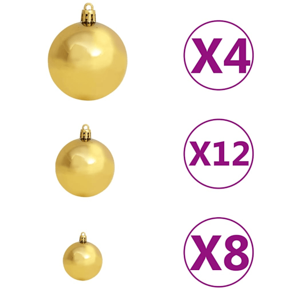 vidaXL Julgranskulor 100 delar set 3/4/6 cm brun/brons/guld multifärg