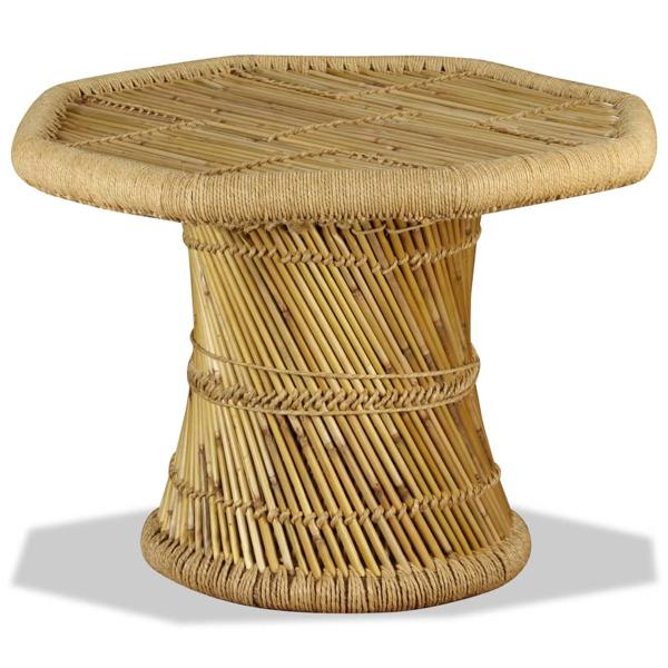 vidaXL Soffbord bambu oktogon 60x60x45 cm Brun