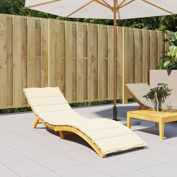 vidaXL Solsängsdyna gräddvit 200x50x3 cm oxfordtyg Creme