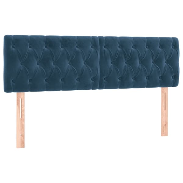 vidaXL Ramsäng med madrass & LED mörkblå 140x200 cm sammet Blå